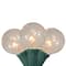 20ct. Clear G40 Globe Patio Garden Christmas Light Set With Green Wire